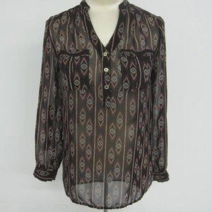💚Charlotte Russe Southwestern Sheer Blouse XS